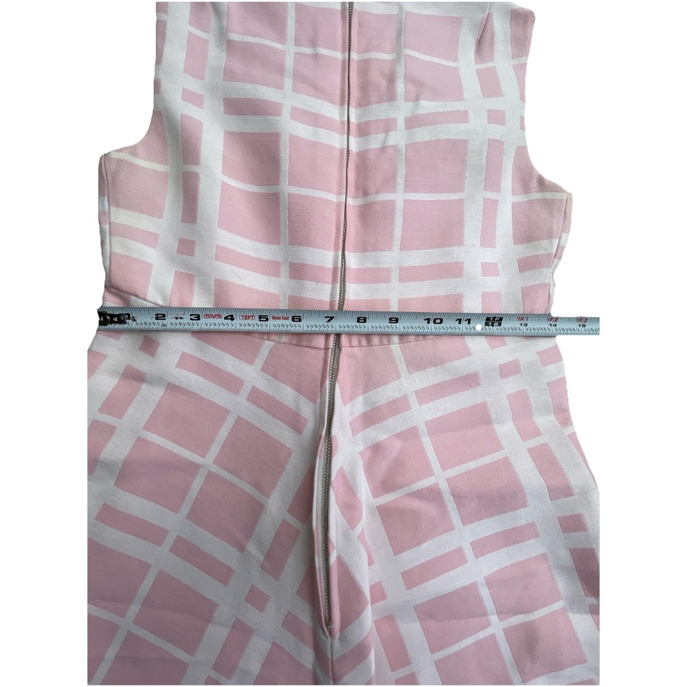Vintage 1960s Eloise Curtis Happenstance Pink & White Mod Shift Dress Sleeveless - Picture 12 of 14